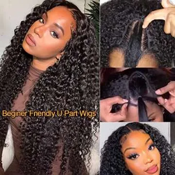 Nadula Curly U Part Wig for Black Women – 150% Density
