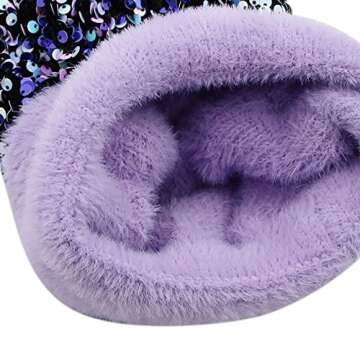 Stylish LEOMOSTE Winter Sequin Beanie Hat with Pom Pom