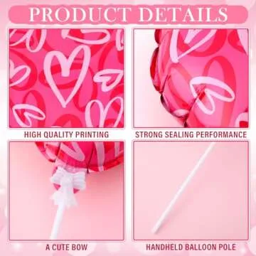 Halloscume 50 Pcs Valentines Day Balloons Heart Shaped Balloons Multicolor Self Inflating Balloons for Anniversary Wedding Birthday Valentine's Day Proposal Party Special Night Romantic Decorations
