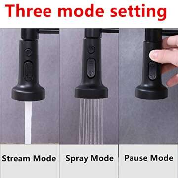 Ntipox Matte Black Kitchen Faucet with Versatile Sprayer