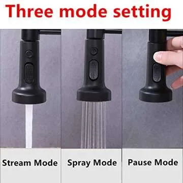 Ntipox Matte Black Kitchen Faucet with Versatile Sprayer