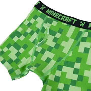 Minecraft Boys 5-Pack Boxer Briefs Comfortable & Fun