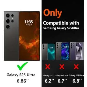 LSYPP Shockproof for Samsung Galaxy S25 Ultra Case, 15FT Military-Grade Drop Protection, with Screen...