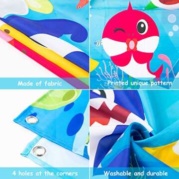 TICIAGA Cute Shark 1st Birthday Backdrop for Memorable Parties