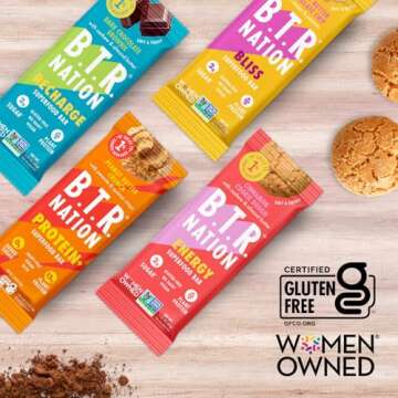B.T.R. Bar Superfood Keto Protein Bars, Plant Based Vegan Protein, Low Carb Food, Low Calorie, Gluten Free, No Sugar Alcohols, Boosted with Superfoods - (12 Pack) (Variety Pack)