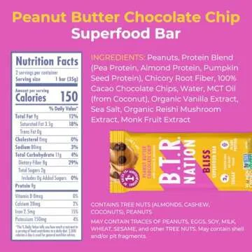 B.T.R. Bar Superfood Keto Protein Bars, Plant Based Vegan Protein, Low Carb Food, Low Calorie, Gluten Free, No Sugar Alcohols, Boosted with Superfoods - (12 Pack) (Variety Pack)