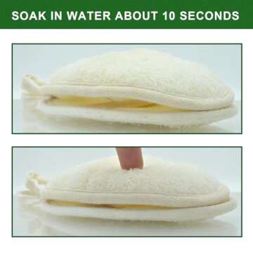 CROVIN Natural Loofah Exfoliating Body Scrubber, Made with Natural Shower Loofah Sponge for Men and Women’s SPA - Pack of 6 Exfoliating Loofah Sponge Package,Perfect for Bath Shower