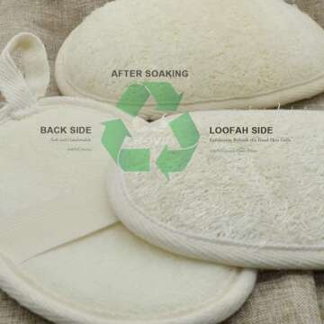 CROVIN Natural Loofah Exfoliating Body Scrubber, Made with Natural Shower Loofah Sponge for Men and Women’s SPA - Pack of 6 Exfoliating Loofah Sponge Package,Perfect for Bath Shower