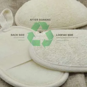 CROVIN Natural Loofah Exfoliating Body Scrubber, Made with Natural Shower Loofah Sponge for Men and Women’s SPA - Pack of 6 Exfoliating Loofah Sponge Package,Perfect for Bath Shower