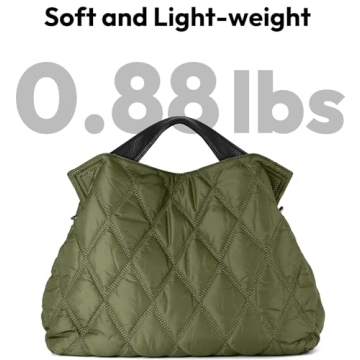 Quilted Puffer Tote Bag for Women - Large & Lightweight