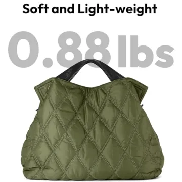Quilted Puffer Tote Bag for Women - Large & Lightweight
