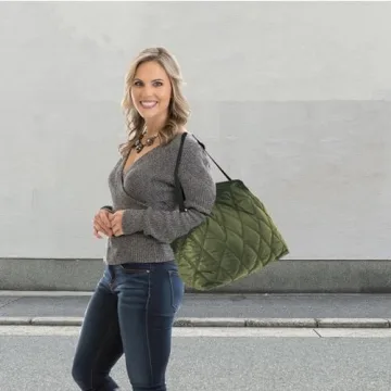 Quilted Puffer Tote Bag for Women - Large & Lightweight