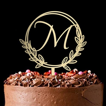 Personalized Letter M Golden Cake Topper for All Occasions