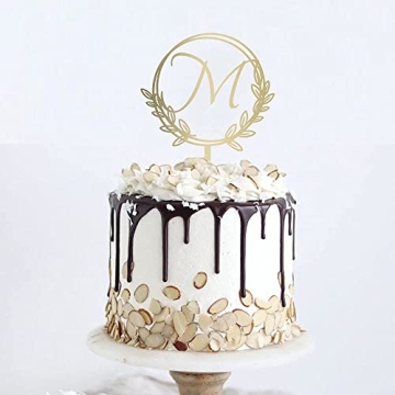 Personalized Letter M Golden Cake Topper for All Occasions
