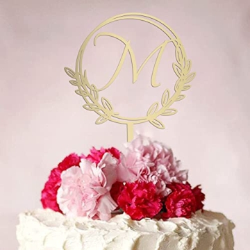 Personalized Letter M Golden Cake Topper for All Occasions