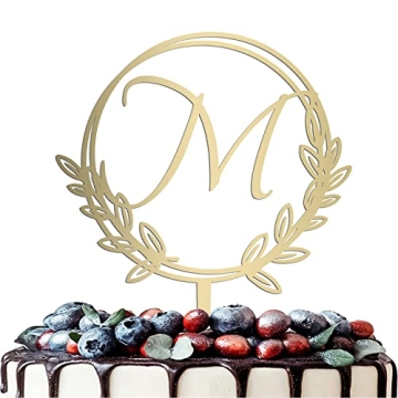 Personalized Letter M Golden Cake Topper for All Occasions