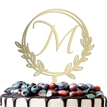 Personalized Letter M Golden Cake Topper for All Occasions