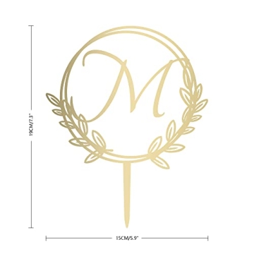 Personalized Letter M Golden Cake Topper for All Occasions