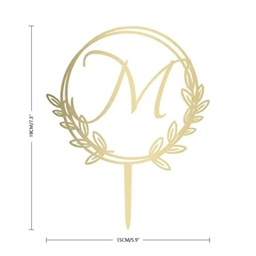 Personalized Letter M Golden Cake Topper for All Occasions