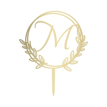 Personalized Letter M Golden Cake Topper for All Occasions