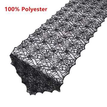 ibohr Halloween Table Runner with Spider Web Lace - Perfect for Parties & Gatherings