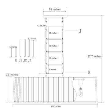 Maxax 5 - Light Kitchen Chandelier with Wrought Iron Accents - MX2034-P5