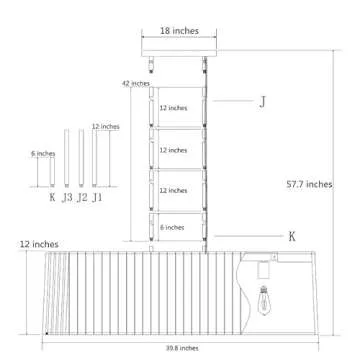 Maxax 5 - Light Kitchen Chandelier with Wrought Iron Accents - MX2034-P5