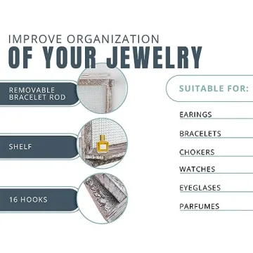 Comfify Rustic Jewelry Organizer for Stylish Storage