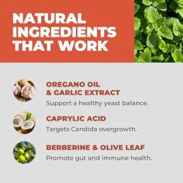 Balance ONE Candida Cleanse with Caprylic Acid, Berberine & Oregano Leaf Extract – Natural Yeast O...