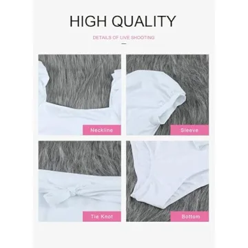 Dokotoo Women's Bubble Sleeve High Waist Bikini Set