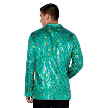 Sequin Christmas Light Blazer in L Multicolored - Festive Fun