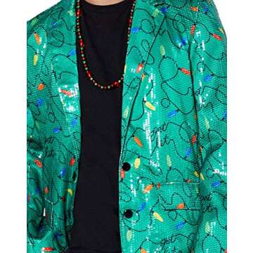 Sequin Christmas Light Blazer in L Multicolored - Festive Fun