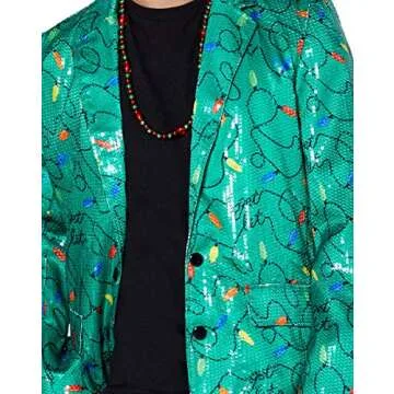 Sequin Christmas Light Blazer in L Multicolored - Festive Fun
