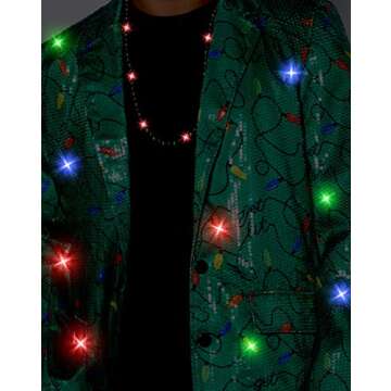 Sequin Christmas Light Blazer in L Multicolored - Festive Fun