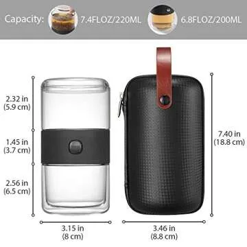 ZENS Travel Tea Set - Portable & Stylish Tea Brewer Set