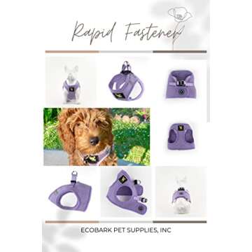 EcoBark Step in Dog Harness - Soft Mesh Dog Vest Harnesses for Puppies and Small Dogs - Reflective and Adjustable No Pull and No Choke Halter Harness - Mesh Comfort Padded Body Harness (Lavender, XS)