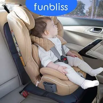 Funbliss Car Seat Protectors ，The Thickest Padding to Protect Leather and Fabric Upholstery - Waterproof 600D Fabric and Dirt Resistant-PVC Leather Reinforced Corner and 2 Mesh Pouch (2 Pack) Beige