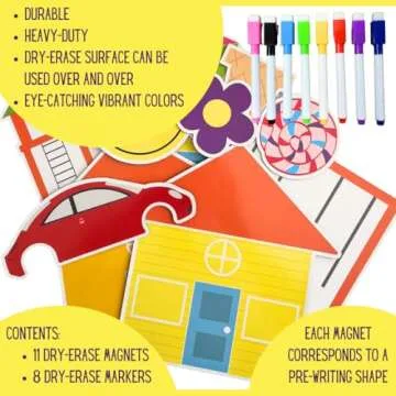 Fun Strokes Pre-writing Magnet Set, Reusable Pre-Handwriting Practice for Ages 3+ (Typically Develop...