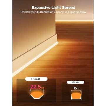 Govee Neon Rope Light for Wall Lining, LED Rope Lights Work with Matter, Google Assistant, Alexa, 16.4ft RGBIC Strip Lights with Smart App Control and Music Sync for Living Room, Bedroom, Wall Corners