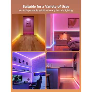 Govee Neon Rope Light for Wall Lining, LED Rope Lights Work with Matter, Google Assistant, Alexa, 16.4ft RGBIC Strip Lights with Smart App Control and Music Sync for Living Room, Bedroom, Wall Corners
