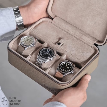 TAWBURY Luxury Leather Watch Box - 3 Watch Case