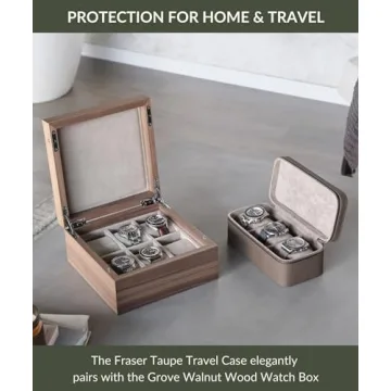 TAWBURY Luxury Leather Watch Box - 3 Watch Case