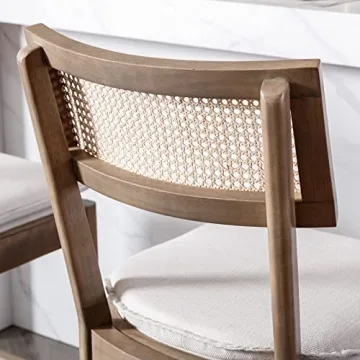 Elegant QUNINJAY Rattan Counter Stools Set of 4