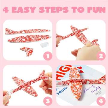 JOYIN 28 Pack Valentine's Day Greeting Cards with Foam Airplanes, Valentine Classroom Exchange, School Gift Exchange Game Prizes (Mixed)