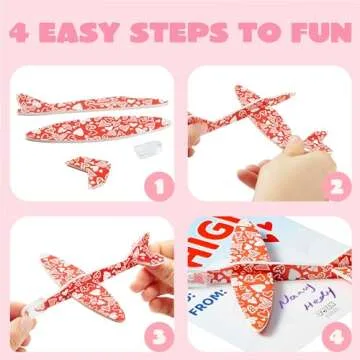 JOYIN 28 Pack Valentine's Day Greeting Cards with Foam Airplanes, Valentine Classroom Exchange, School Gift Exchange Game Prizes (Mixed)