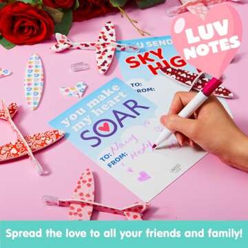 JOYIN 28 Pack Valentine's Day Greeting Cards with Foam Airplanes, Valentine Classroom Exchange, School Gift Exchange Game Prizes (Mixed)