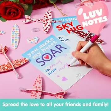JOYIN 28 Pack Valentine's Day Greeting Cards with Foam Airplanes, Valentine Classroom Exchange, School Gift Exchange Game Prizes (Mixed)