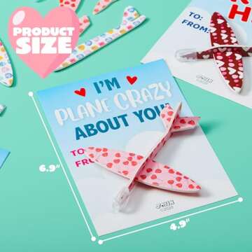 JOYIN 28 Pack Valentine's Day Greeting Cards with Foam Airplanes, Valentine Classroom Exchange, School Gift Exchange Game Prizes (Mixed)