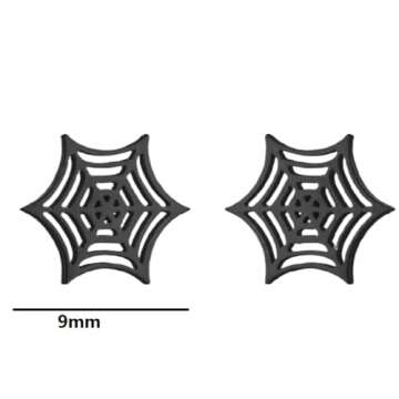 Minimalist Black Web Spider Stud Earrings - Cute Punk Style for Parties