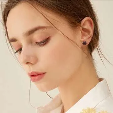 Minimalist Black Web Spider Stud Earrings for Women Men